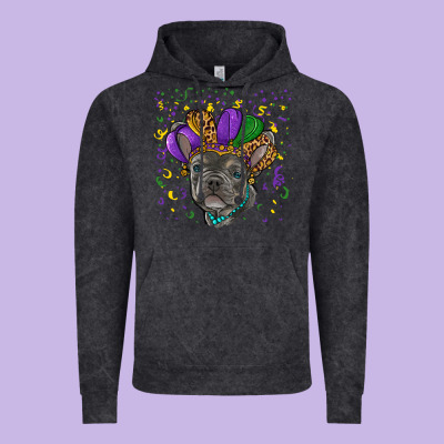 Vintage Hoodie mardi gras french bulldog