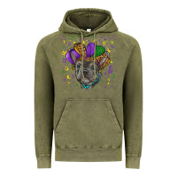 Vintage Olive mardi gras french bulldog Vintage Hoodie - RanaPortraitStore