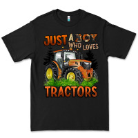 Black just a boy who loves tractors Premium Tee - BarkalooDesign