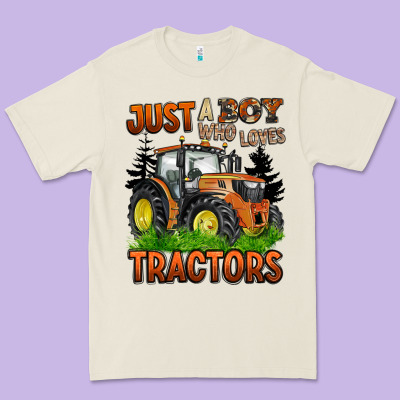 Just A Boy Who Loves Tractors Premium Tee Designed By Barkaloodesign