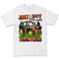 White just a boy who loves tractors Premium Tee - BarkalooDesign