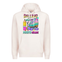 Pale Pink rolling into fourth grade Premium Hoodie - BundleAndBundleShop