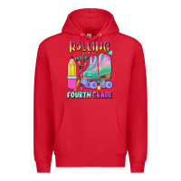 Red rolling into fourth grade Premium Hoodie - BundleAndBundleShop