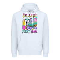 White rolling into fourth grade Premium Hoodie - BundleAndBundleShop