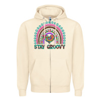 Stay Groovy With Rainbow And Heart Zipper Hoodie | Teevron