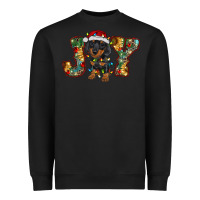 Black dachshund puppy christmas joy Heavyweight Sweatshirt - RanaPortraitStore