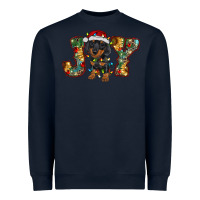 Navy dachshund puppy christmas joy Heavyweight Sweatshirt - RanaPortraitStore