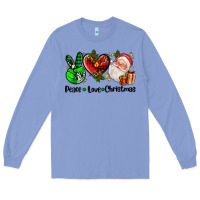 Colony Blue peace love  christmas Long Sleeve Tee - AdoDesignShop