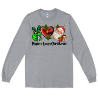 Heather Grey peace love  christmas Long Sleeve Tee - AdoDesignShop