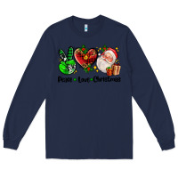 Navy peace love  christmas Long Sleeve Tee - AdoDesignShop