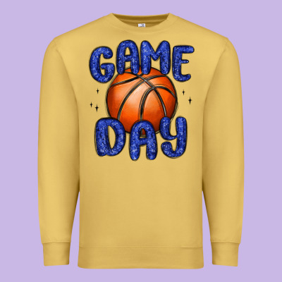 Game Day Basketball Premium Sweatshirt Designed By Maliassmallbusiness