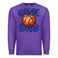 Purple game day basketball Premium Sweatshirt - MaliasSmallBusiness