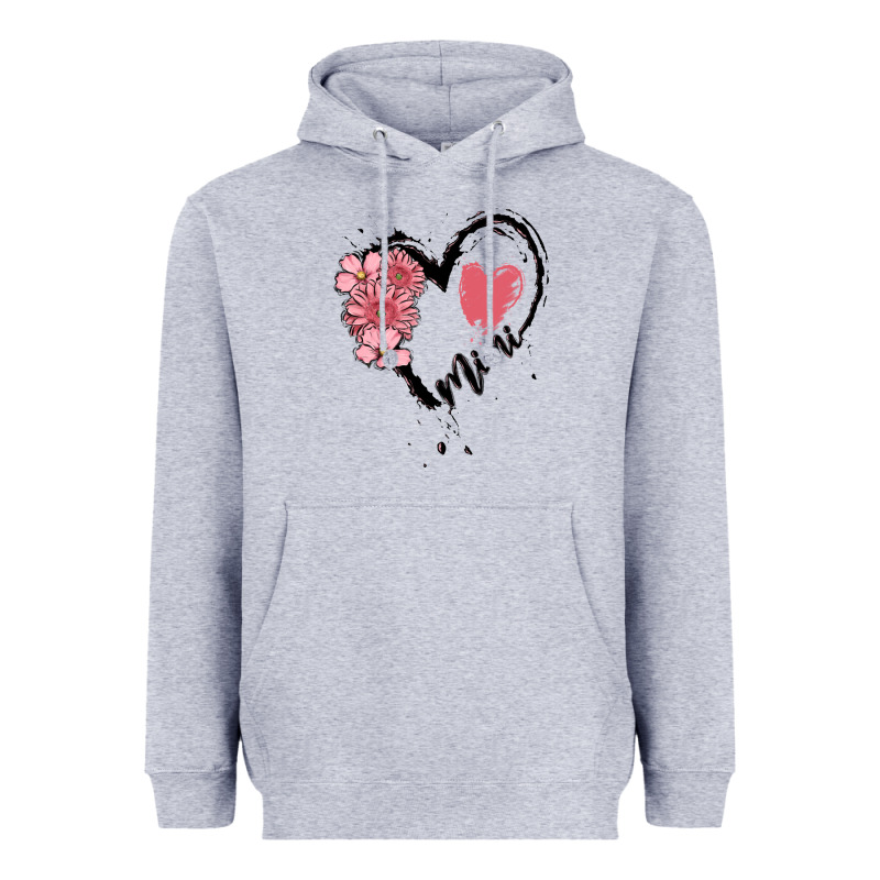 Mimi Flower Heart Heavyweight Hoodie by MaliasSmallBusiness | Teevron