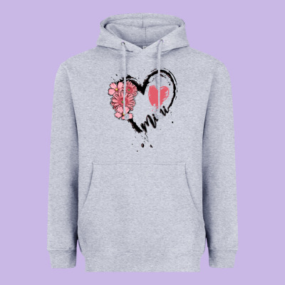 Mimi Flower Heart Heavyweight Hoodie Designed By Maliassmallbusiness