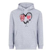 Heather Grey mimi flower heart Heavyweight Hoodie - MaliasSmallBusiness