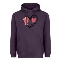 Plum mimi flower heart Heavyweight Hoodie - MaliasSmallBusiness