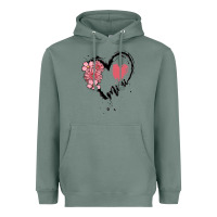 Sage mimi flower heart Heavyweight Hoodie - MaliasSmallBusiness