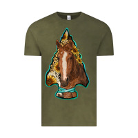 Vintage Olive arrowhead horse Vintage Tee - RanaPortraitStore