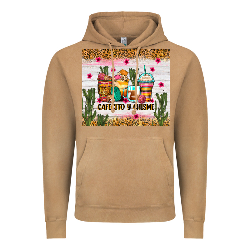 Cafecito Y Chisme Coffee Cups Vintage Hoodie by Zillion Design Studio | Teevron