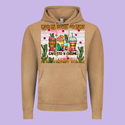 Vintage Hoodie Cafecito y chisme coffee cups