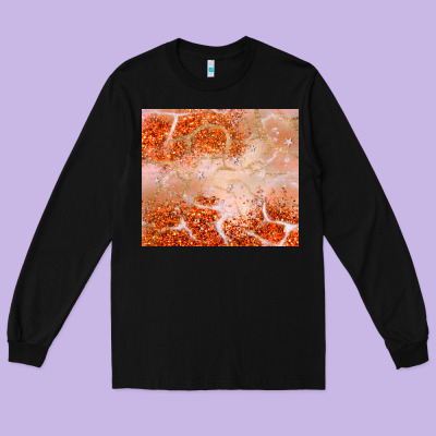 Orange Glitter Long Sleeve Tee Designed By Jahusdesignshop
