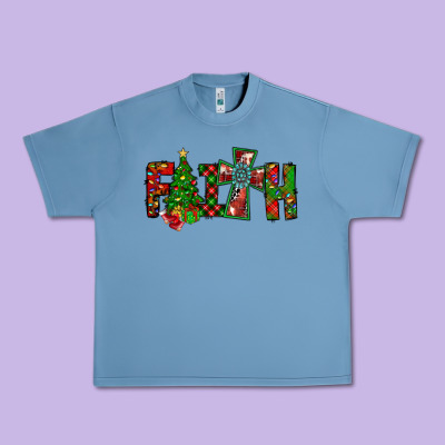 Christmas Faith With Cross Urban Heavy Tee Designed By Cowhidedigitalart
