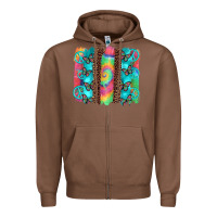 Chestnut hippie peace sign butterfly leopard and tie dye brushstroke Zipper Hoodie - Artiststas