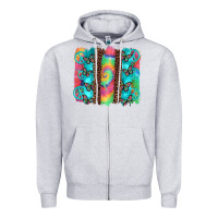 Heather Grey hippie peace sign butterfly leopard and tie dye brushstroke Zipper Hoodie - Artiststas