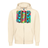 Sandshell hippie peace sign butterfly leopard and tie dye brushstroke Zipper Hoodie - Artiststas