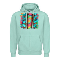 Seafoam hippie peace sign butterfly leopard and tie dye brushstroke Zipper Hoodie - Artiststas