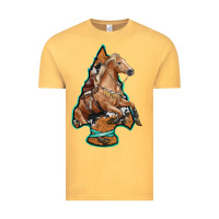 Vintage Mustard arrowhead horse, Vintage Tee - RanaPortraitStore