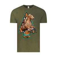 Vintage Olive arrowhead horse, Vintage Tee - RanaPortraitStore