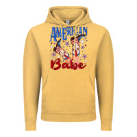 Vintage Mustard American babe 4th july Vintage Hoodie - texasbilliewilder