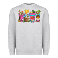Heather Grey aloha coffe cups Heavyweight Sweatshirt - texasbilliewilder