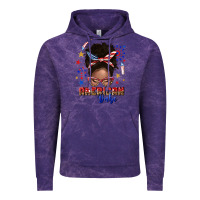 Cloud Purple American babe afro messy bun Vintage Hoodie - texasbilliewilder