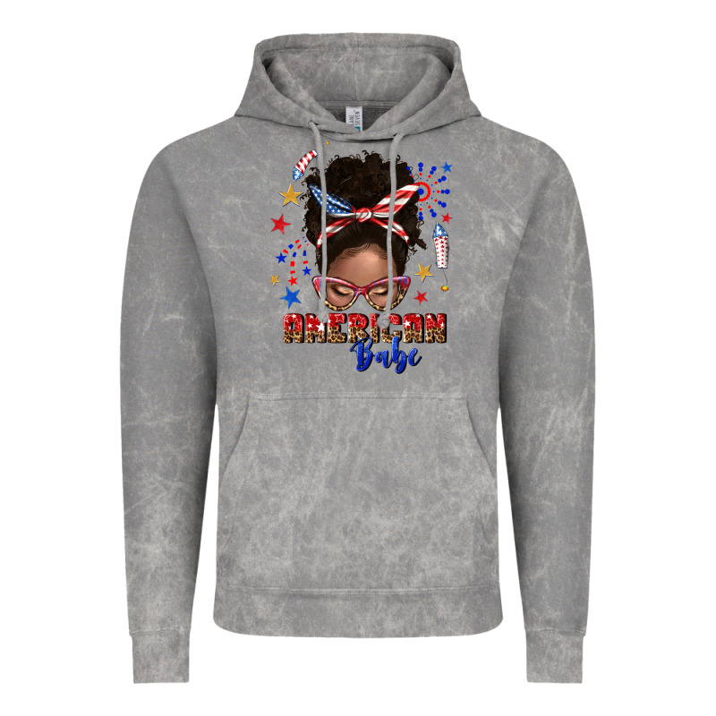 American Babe Afro Messy Bun Vintage Hoodie by texasbilliewilder | Teevron