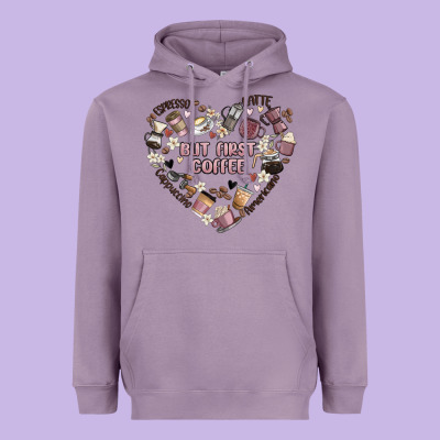 But First Coffee Heavyweight Hoodie Designed By Maliassmallbusiness