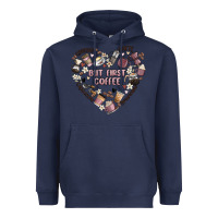 Navy but first coffee Heavyweight Hoodie - MaliasSmallBusiness