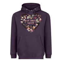 Plum but first coffee Heavyweight Hoodie - MaliasSmallBusiness
