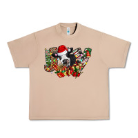 Burro Christmas Joy Cow Urban Heavy Tee - CowhideDigitalArt