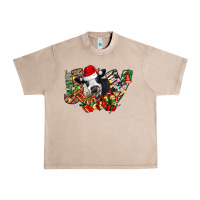 French Oak Christmas Joy Cow Urban Heavy Tee - CowhideDigitalArt