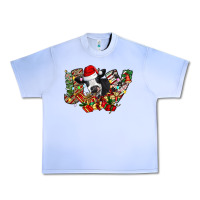 Grape Ice Christmas Joy Cow Urban Heavy Tee - CowhideDigitalArt