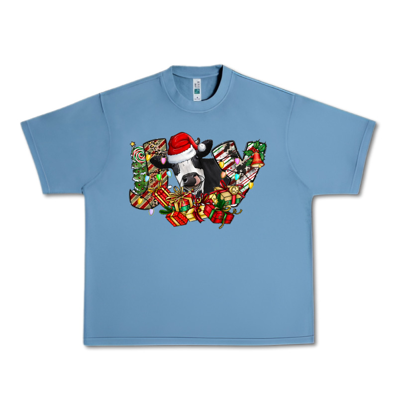 Christmas Joy Cow Urban Heavy Tee by CowhideDigitalArt | Teevron