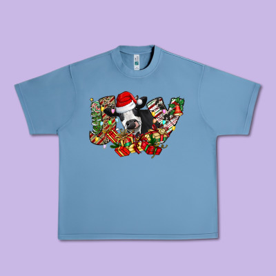 Christmas Joy Cow Urban Heavy Tee Designed By Cowhidedigitalart