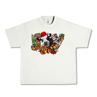 Pistachio Christmas Joy Cow Urban Heavy Tee - CowhideDigitalArt