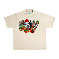 Sandshell Christmas Joy Cow Urban Heavy Tee - CowhideDigitalArt