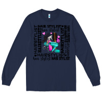 Navy hair stylist elementary Long Sleeve Tee - AdoDesignShop
