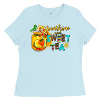 Baby Blue sunshine and sweet tea Ladies Tee - AdoDesignShop