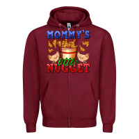 Burgundy mommy's little nugget Zipper Hoodie - AdoDesignShop