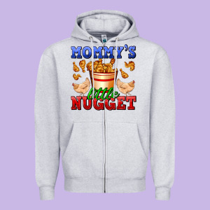 Mommy's Little Nugget Zipper Hoodie Designed By Adodesignshop